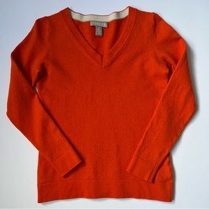 Banana Republic orange merino wool v-neck sweater